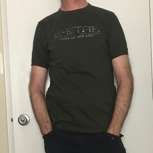 Men’s Fitted Large Star Raw Denim 3301 Gray Green - Picture 2 of 8